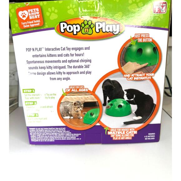 NIB Pop n' Play Interactive Cat Toy Battery Operated Motorized Peek-A-Boo - Picture 2 of 4